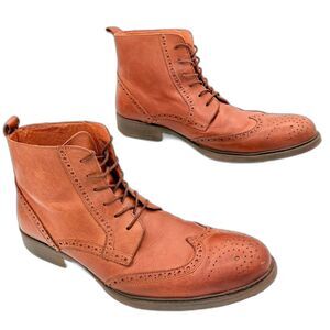 Stafford Brown Leather Wingtip Brogue Oxford Boots Men’s size 12M